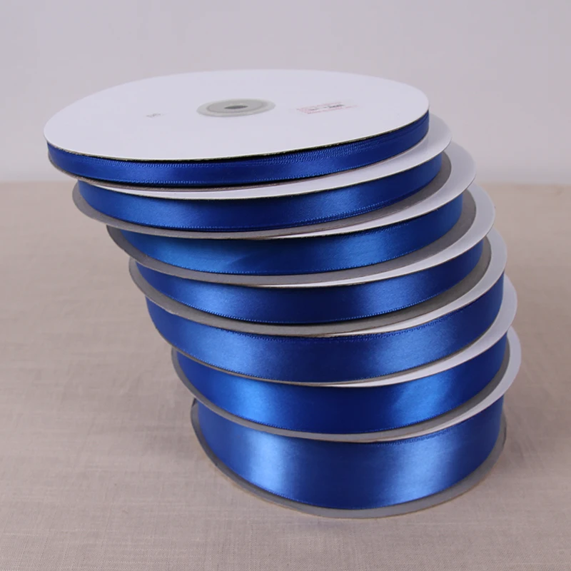 25 ярдов синий шелк атласная лента Материал Свадебная вечеринка украшения