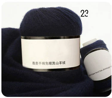23 Navy Blue 6*(50+ 20) г камвольный шерстяной пряжа для ручного вязания, кардиган, шапка, свитер, кашемировая пряжа, ручная работа, вязание крючком, нить, швейная поставка - Цвет: 23 Navy Blue