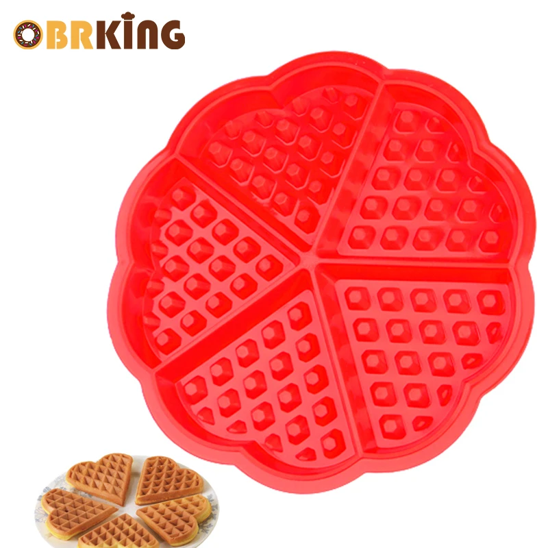 OBRKING силиконовая, для вафель Форма для маффинов форма для завтрака вафельница форма для выпечки высокая температура для дома кухонные инструменты, гаджеты