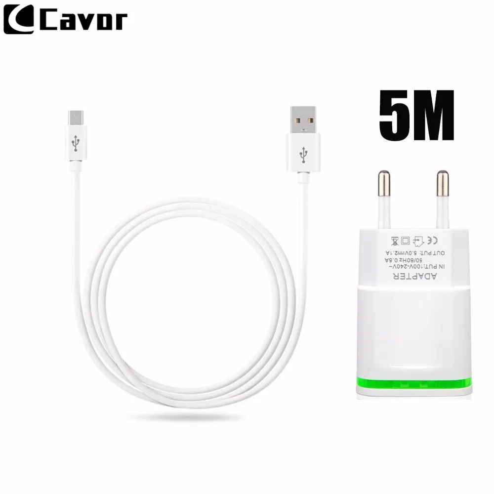 2.1A Plug EU Charge For Samsung Galaxy Note 8 C5 C7 C9 Pro A3 A5 A7 M30 2017 2018 Mobile Phone Charger USB Type C Cable Cargador