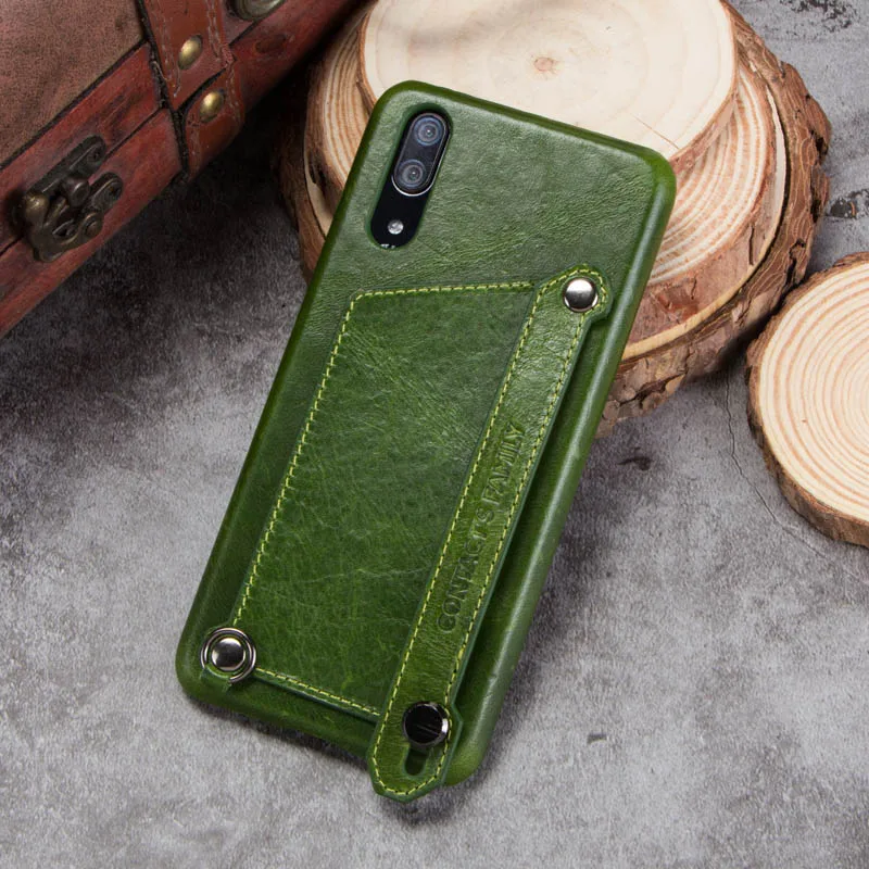 Чехол из натуральной кожи для huawei P20, чехол со слотом для карт, Магнитный чехол для huawei P20, флип-чехол, кожаный чехол P20, кошелек, сумка для телефона - Цвет: 1006-green