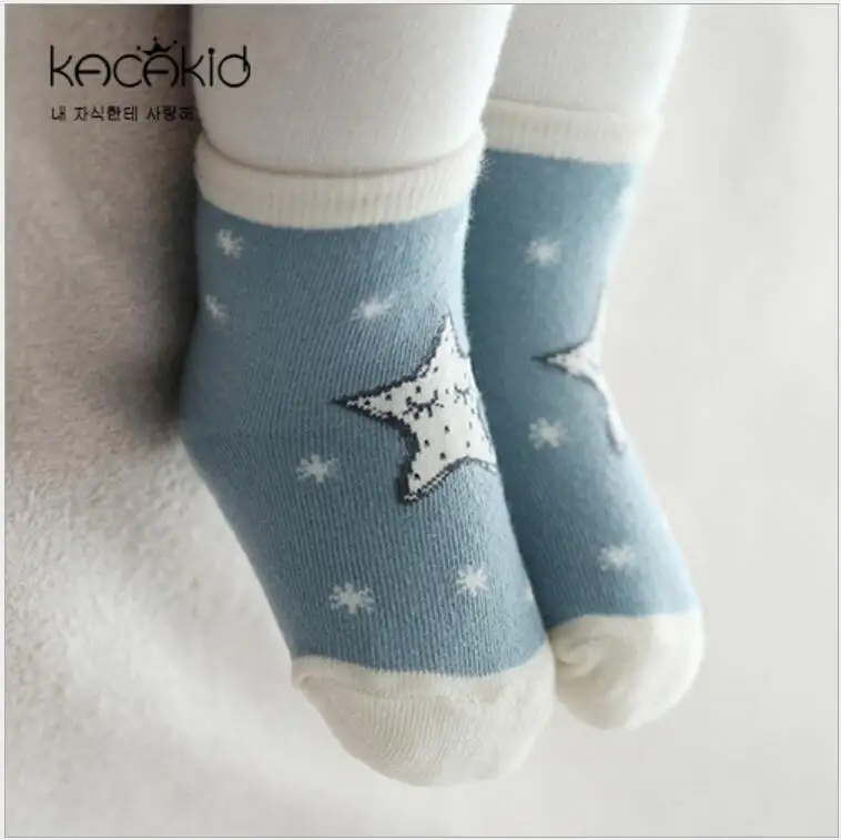 Calcetines de algod&oacute;n con estampado de dibujos animados para ni&ntilde;os y ni&ntilde;as, medias suaves de invierno, gran oferta-4