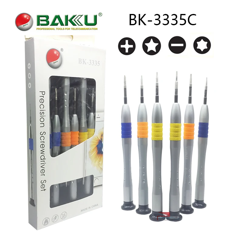 Баку BK 3335C Набор прецизионных отверток Pentalobe для iPhone XR 5S 5 4S 4 iPad Air / mini|screwdriver set|set of