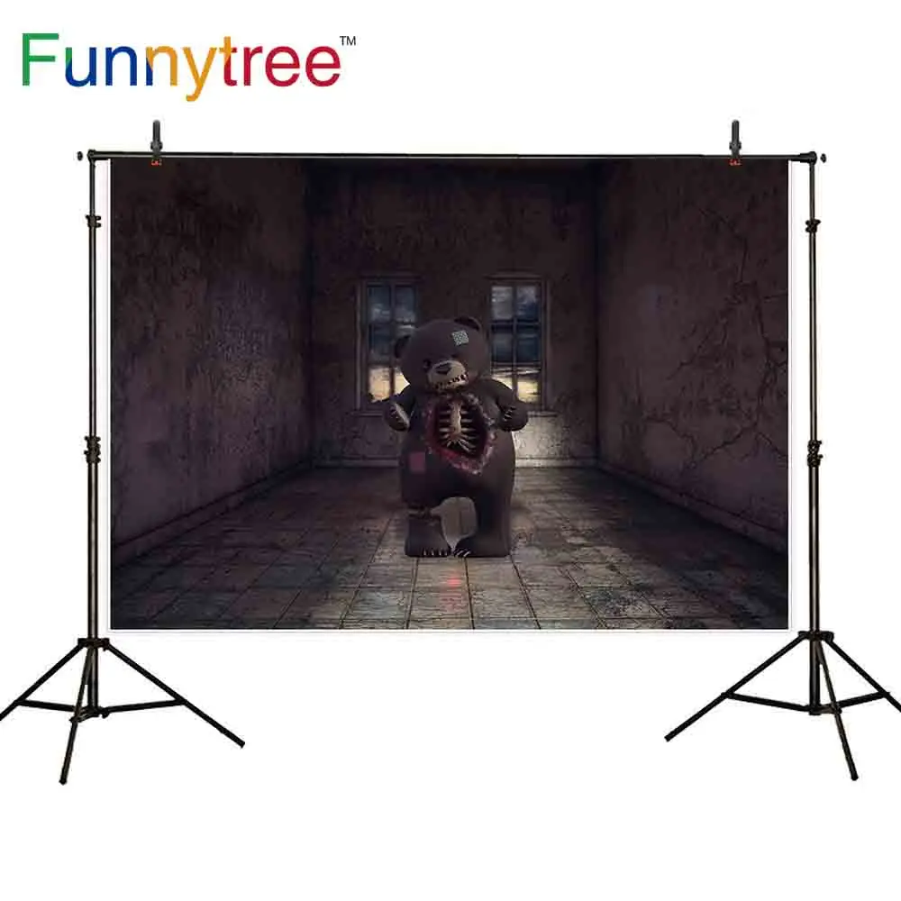 Фотофон Funnytree задник с игрушкой медведем и черепом