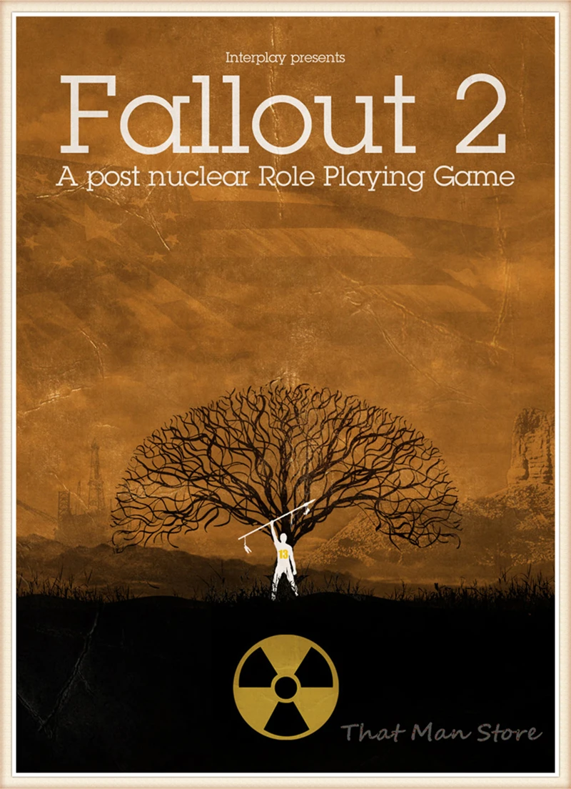 Fallout 3 4 игры белый картон плакат домашний интерьер украшения рисунок core наклейки на стену 42*30 см