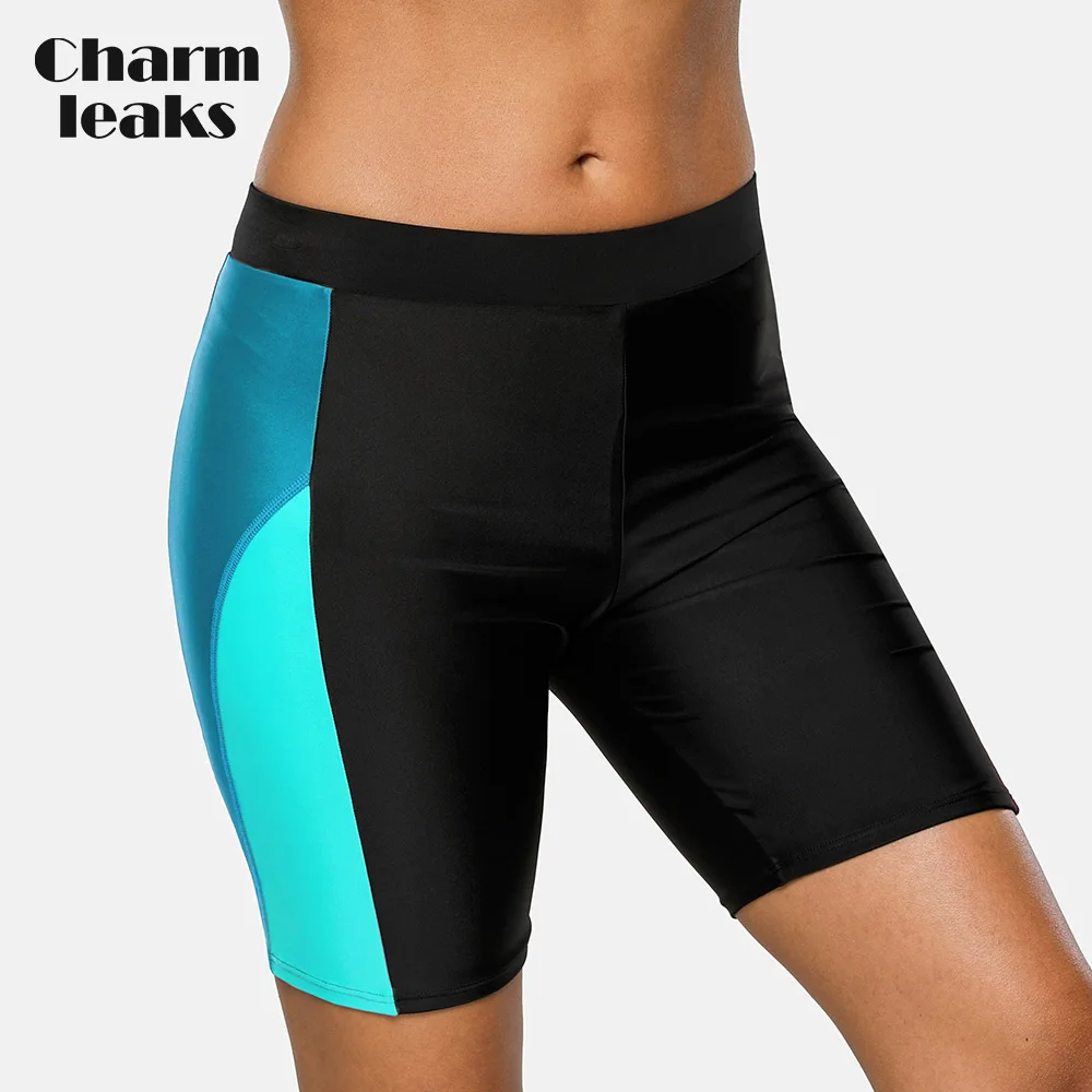 

Charmleaks Women Sports Swimming Trunks Ladies Bikini Bottom Boy Shorts Swimwear Briefs Slim Patchwork Skinny Swim Shorts