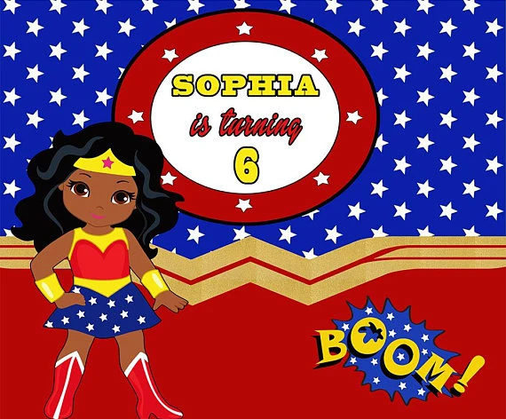 Виниловый фон для фотосессии новорожденных Wonder Woman ZY106 индивидуальный на день