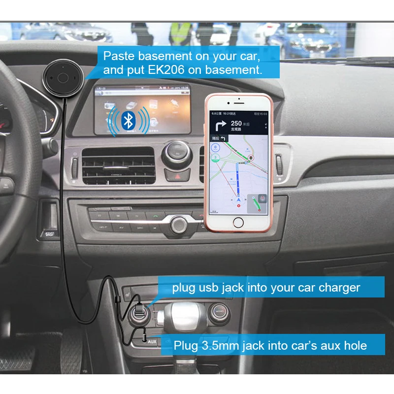 ANLUD Bluetooth автомобильный комплект приемник беспроводной аудио передатчик Handsfree USB