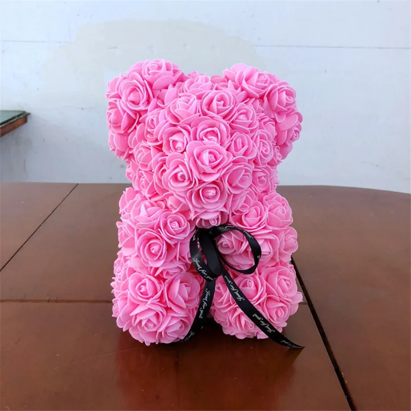 pink Дропшиппинг 25 \ 40 \ 70 см красный плюшевый мишка розы искусственные рождественские подарки для женщин подарок на день Святого Валентина плюшевый медведь \ кролик - Цвет: pink