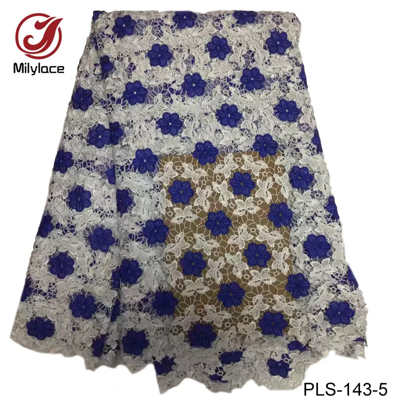 Handmade guipure lace fabric flowers embroidery / black and white african PLS-143 | Дом и сад