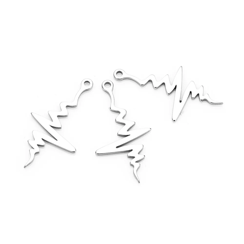 Sauvoo 20 шт./лот электрокардиограмма из нержавеющей стали Очаровательная в