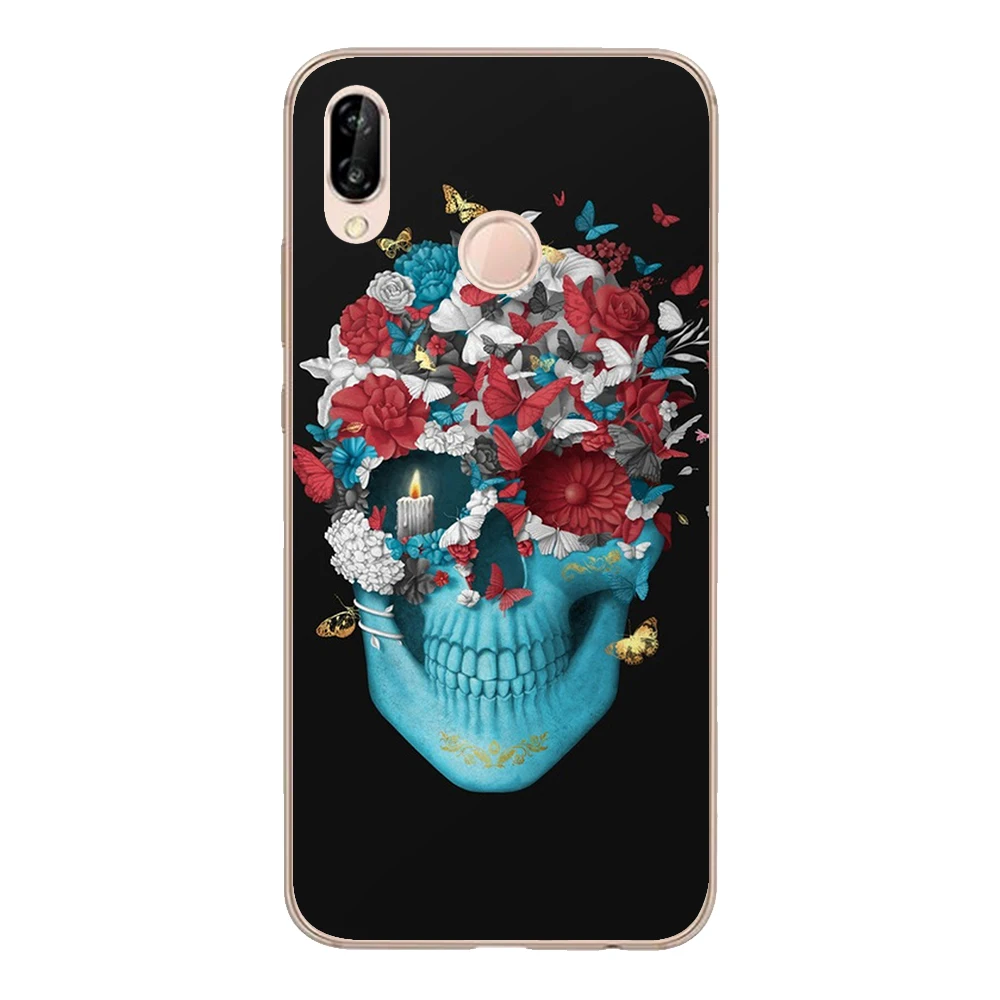 Для Huawei P20 Lite чехол 5 84 &quotМягкий ТПУ силиконовый Funda крутые очки роза череп Nova 3e Coque