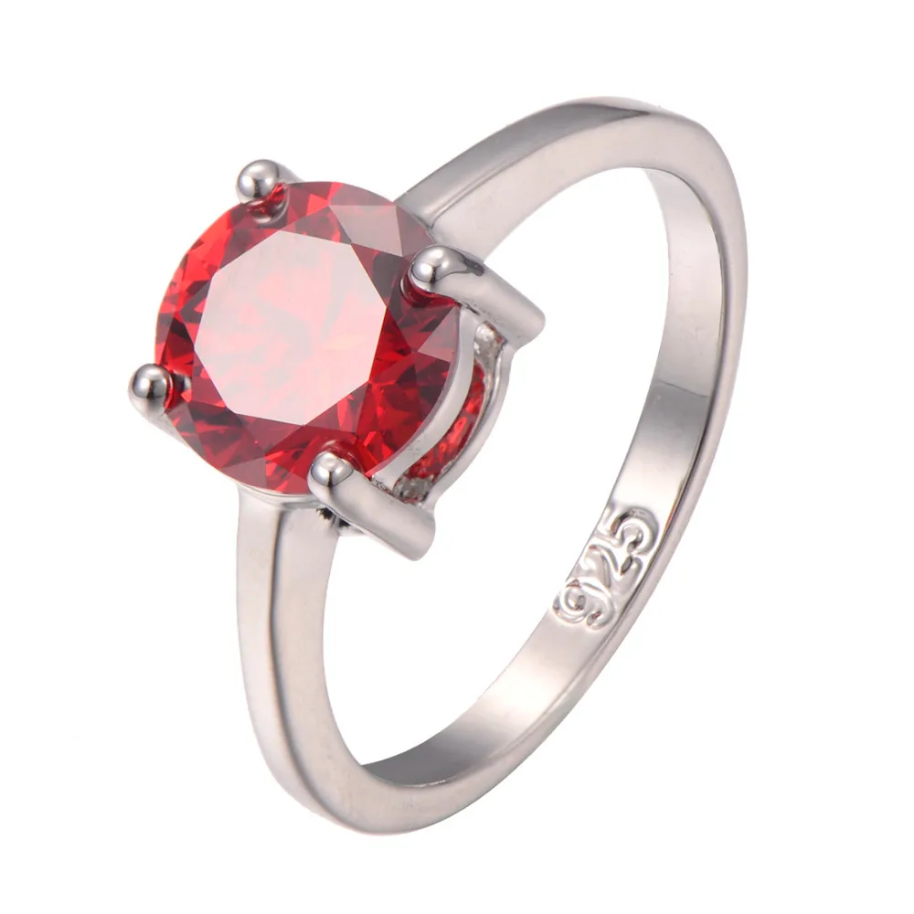 Classic Style Garnet 925 Sterling Silver Wedding Party Fashion Design Romantic Ring Size 5 6 7 8 9 10 11 12 PR19 |