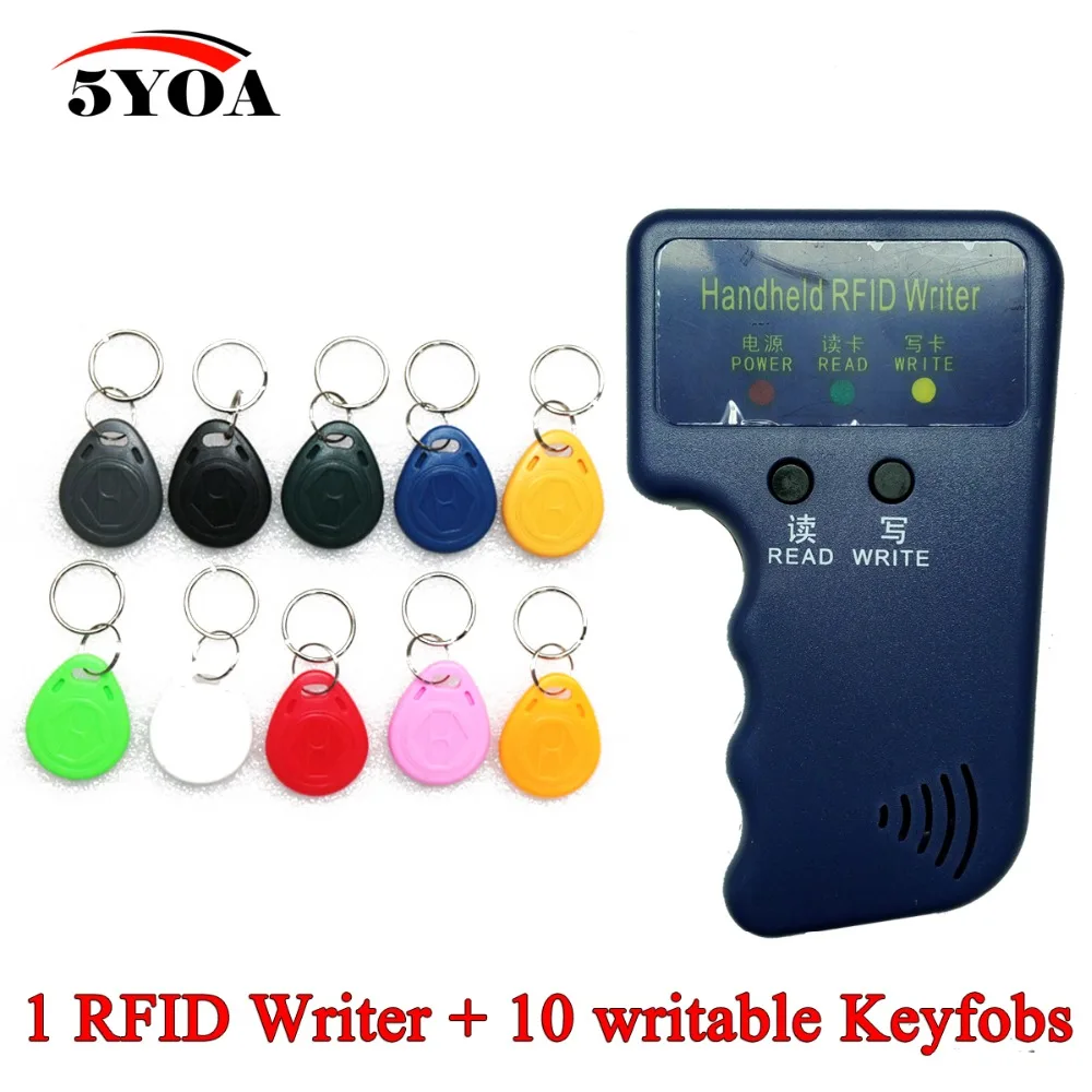 Ручной копировальный аппарат 125 кГц EM4100 RFID программатор считыватель + 10 шт. EM4305 T5577