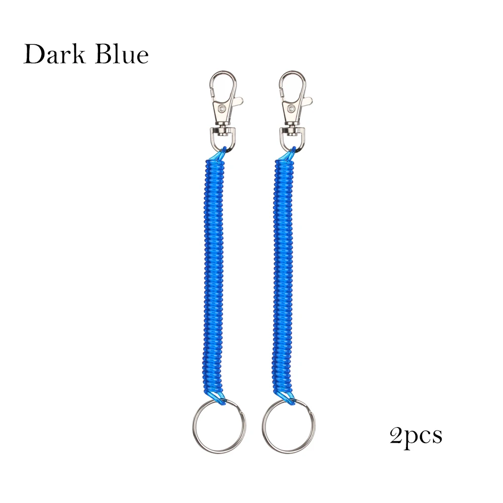 Dark Blue 2 шт. Тактический выдвижной пластиковый телефон пружинный эластичный канат инструмент безопасности для наружного туризма кемпинга анти-потеря брелок - Цвет: Dark Blue
