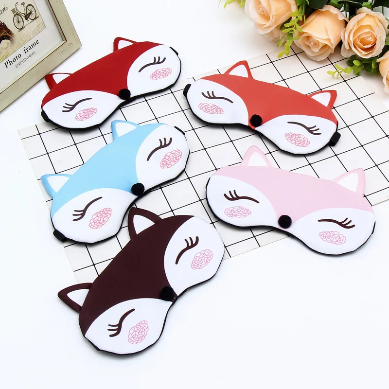 Eye mask Милая подушка для шеи в форме лисы, плюша, хлопок, u-образная подушка для путешествий, автомобиля, дома, подушка с рисунком из мультфильма, u-образная подушка для полета, самолета, путешествий - Цвет: Eye mask