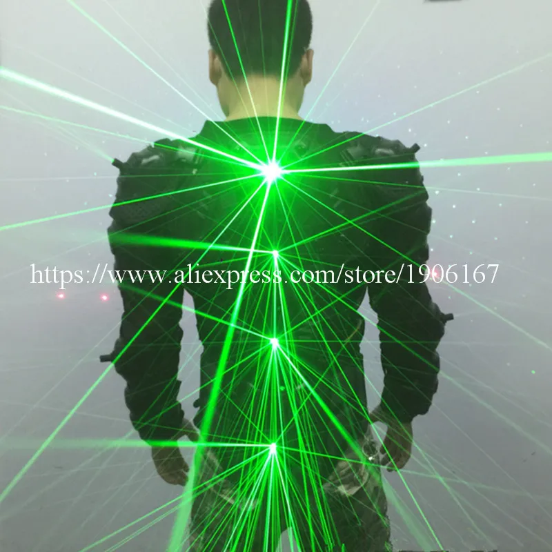 Горячая Распродажа Зеленый лазер мужской светящийся костюм с 12 шт 532nm 100 мВт