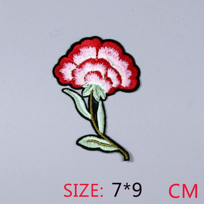 Новое поступление 1 шт. красивый красный цветок железный вышитый патч для ткани