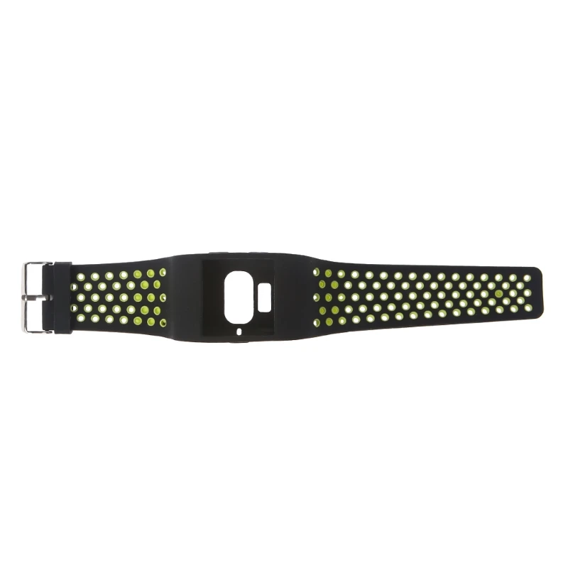 green black OOTDTY 5 цветов Сменные часы Двойные цвета ремешок для фитнес-браслет умные наручные часы ремешок Смарт долговечные аксессуары - Цвет: green black
