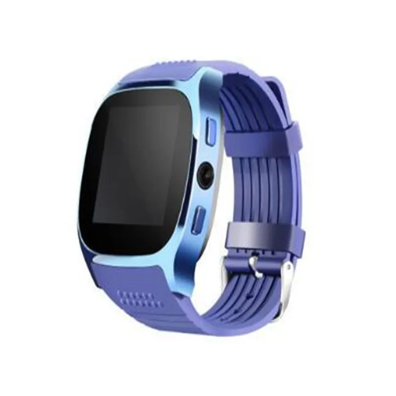 Blue without box Bluetooth T8 умные часы с сенсорным экраном с камерой Bluetooth наручные часы для Android IOS Телефон Smartwatch PK X3 U8 A1 DZ09 Q18 X6 - Цвет: Blue without box