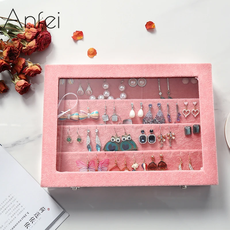 2018 Pin/серая коробка для ювелирных изделий/Подарочная витрина обернутая тканевой