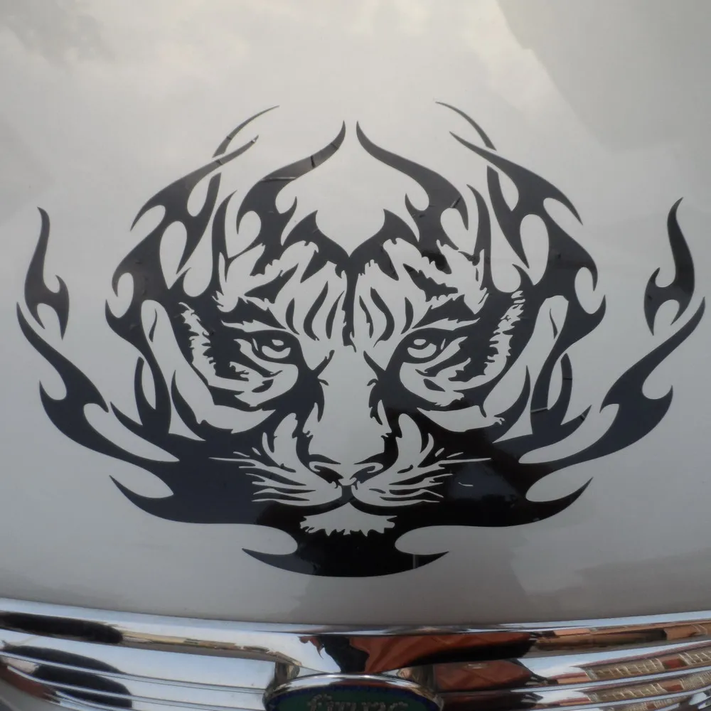 Автомобильные наклейки с изображением животных головы тигра пламени 23 ''x 17
