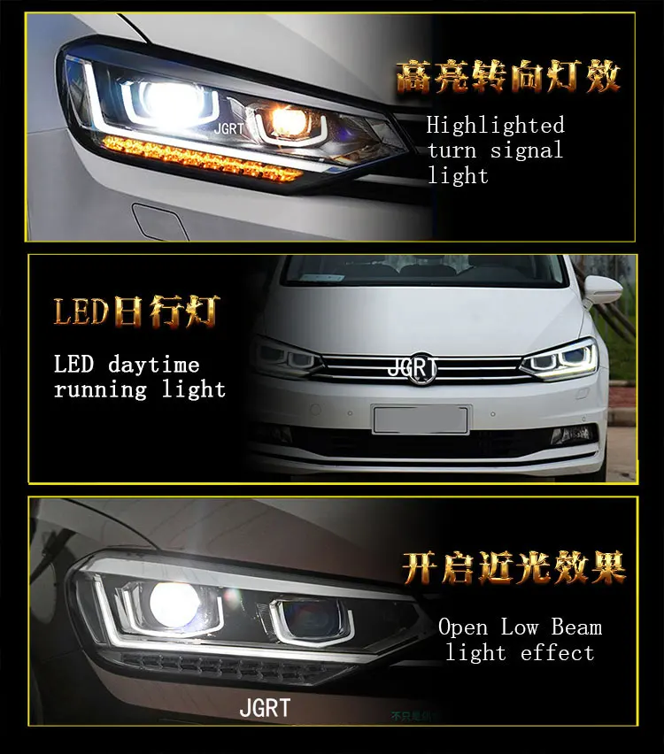 Стайлинга автомобилей фар сборки- для Volkswagen Passat Touran DoubleU Ангел глаз светодиодный DRL Объектив Двойной Луч H7 с hid комплект 2 шт