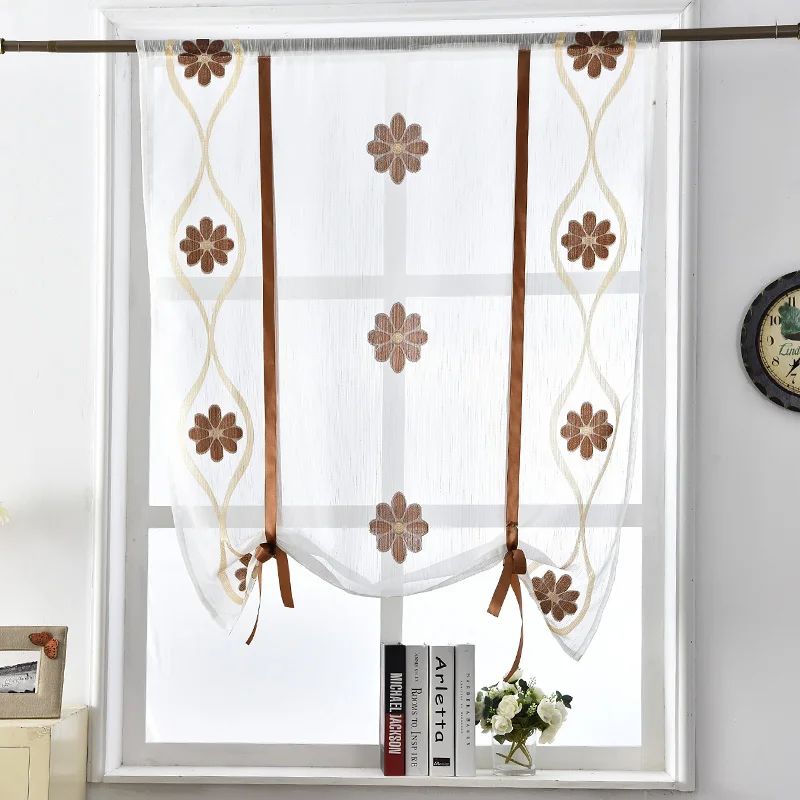 Rod home вуаль кафе текстиль занавески окна готовые римские обработки сделанные