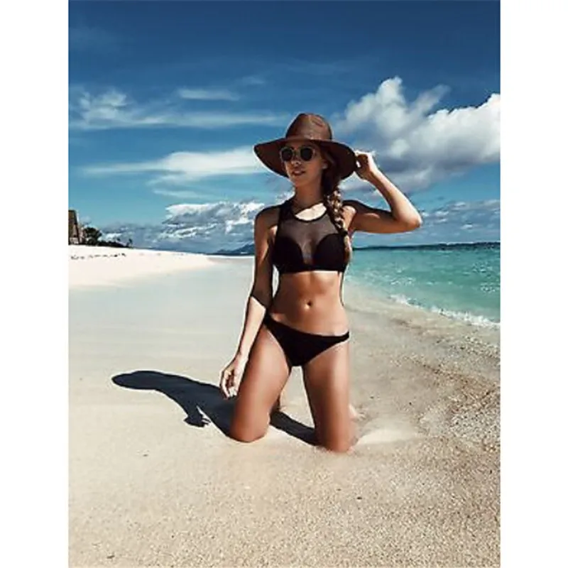 2017 Женский комплект бикини бандажный купальник пуш ап с подкладкой купальный