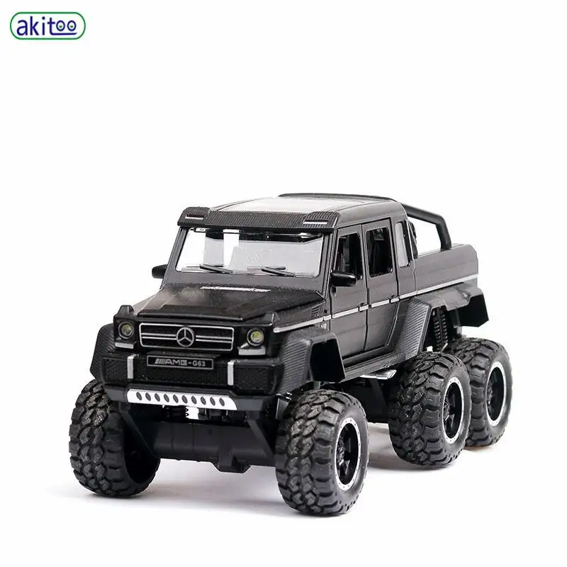 Akitoo Mercedes-Benz g63 Взрывная Модель автомобиля Моделирование звук и светильник вытяните назад автомобиль 6 открытая дверная игрушка автомобиль#2419 - Цвет: Черный
