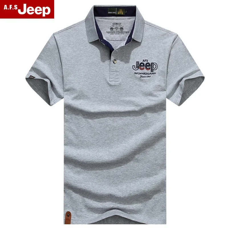Афн jeep 2016 новая мода мужская футболка хлопок отложным Воротником solid мужчины лето