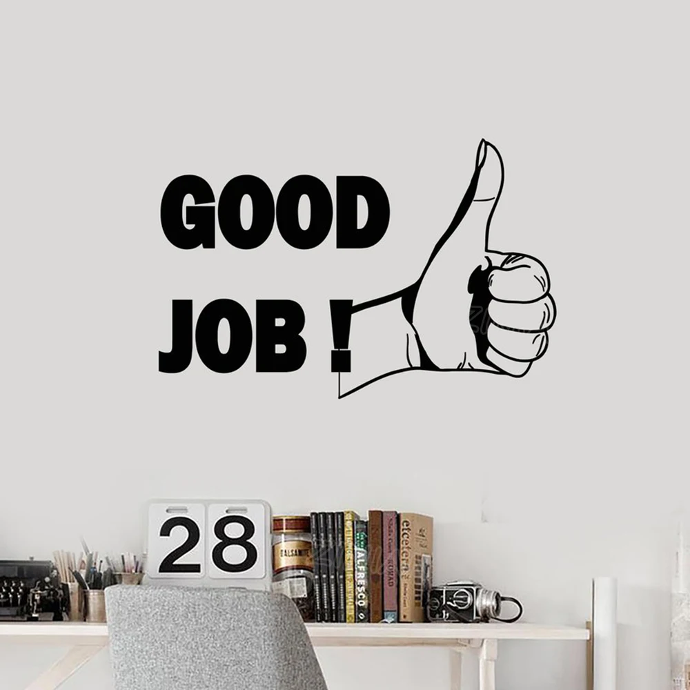 Thumb Up хорошая работа офис мотивация вдохновение фраза настенные наклейки съемное