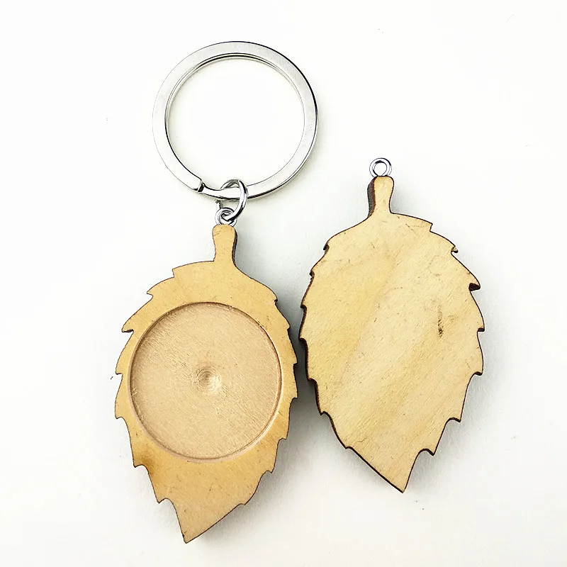 5 шт 25 мм Дерево кабошон лист основание деревянные лотки подвески для ожерелья