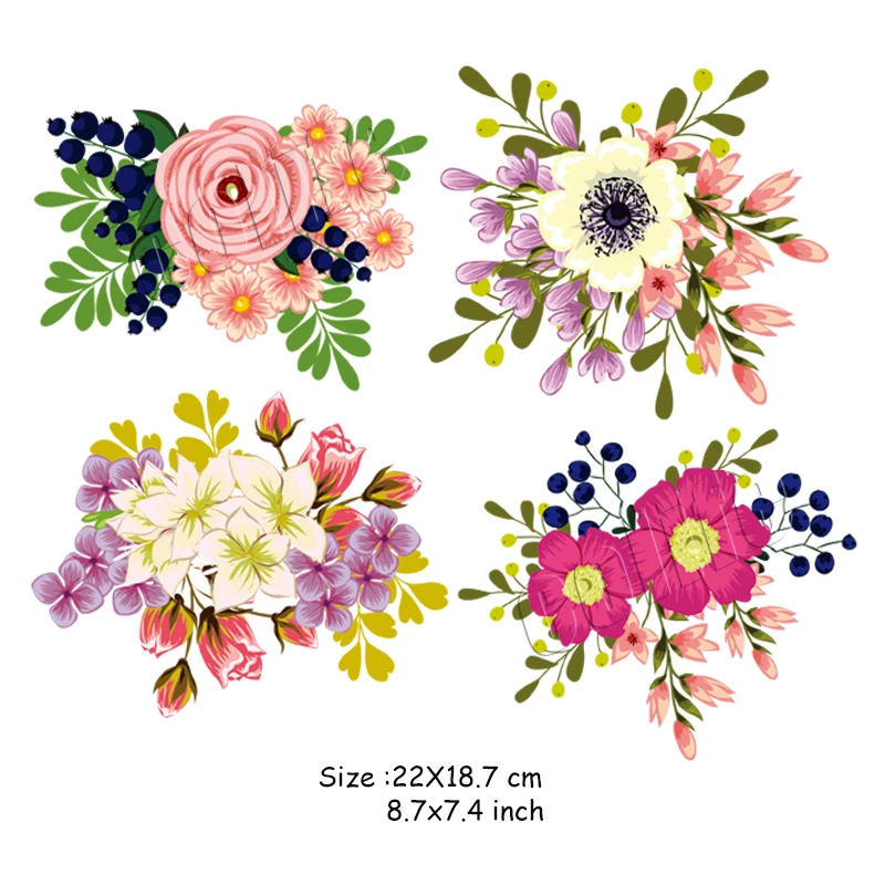 Термоклейкие Переводные значки с цветочным рисунком новый дизайн моющаяся
