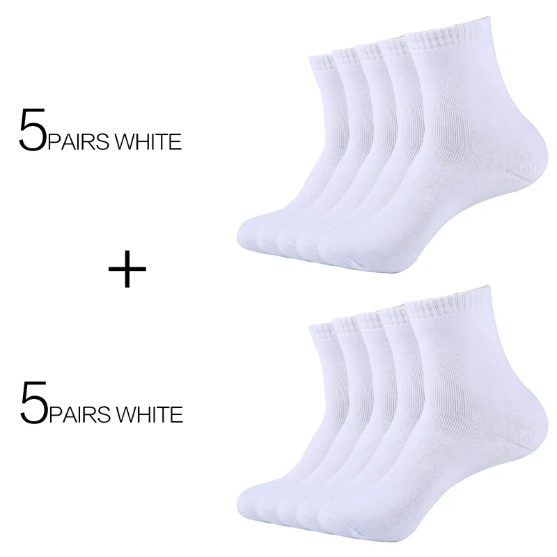 10PAIRS White 10 пар/лот, высокое качество, мужские зимние утепленные махровые бизнес хлопковые носки, мужские теплые махровые носки, горячая Eur40-44 - Цвет: 10PAIRS White