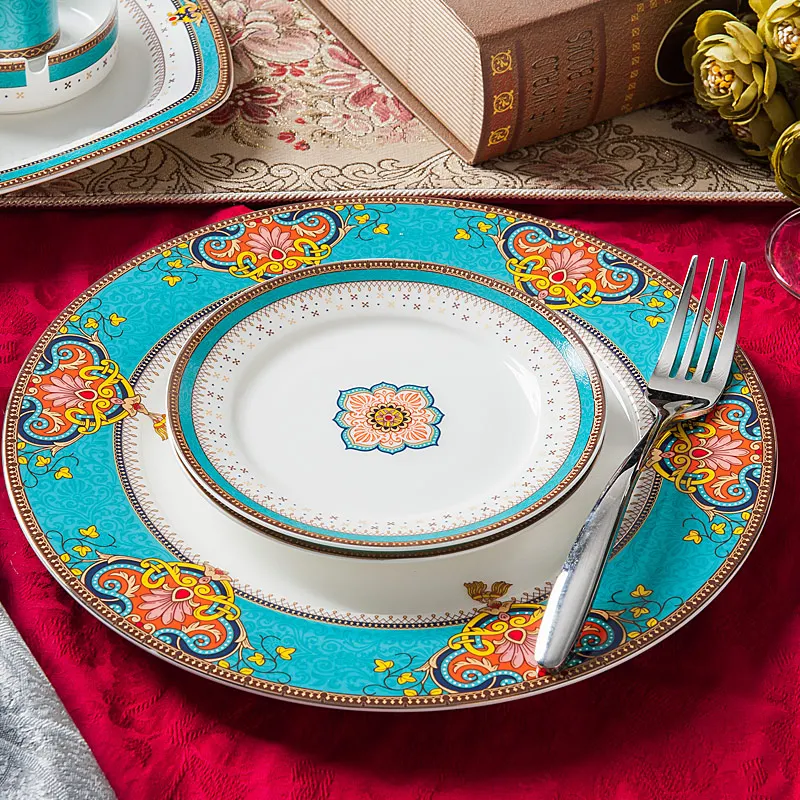 Гранвиль латинский стиль 60 головок Европейский костяной фарфор посуда керамика