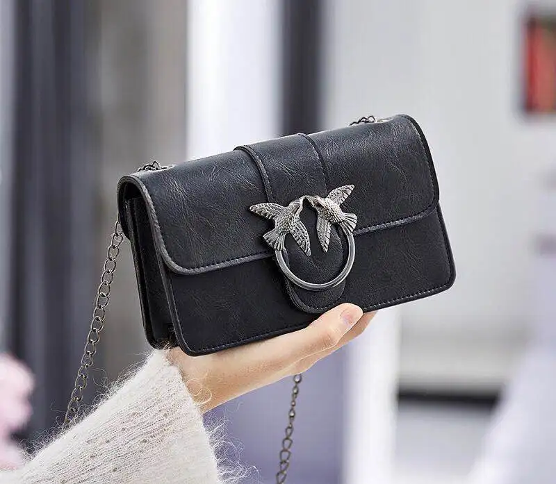 Корейский стиль цепь Одна сумка на плечо 2019 Мини Pu Leanth модная через для женщин