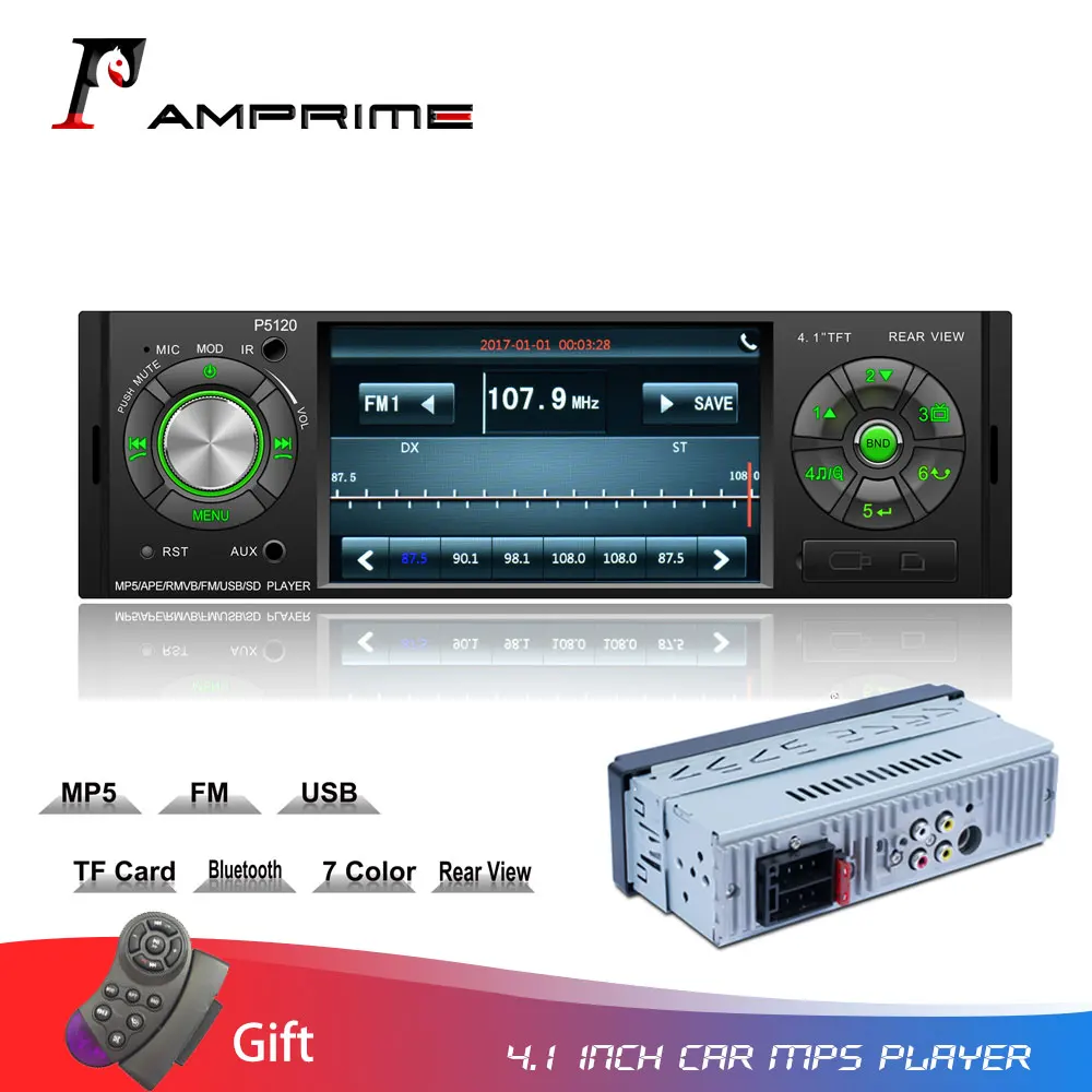 Автомагнитола AMPrime 4 1 дюйма MP3 MP5 плеер Bluetooth din Авторадио стереосистема USB FM