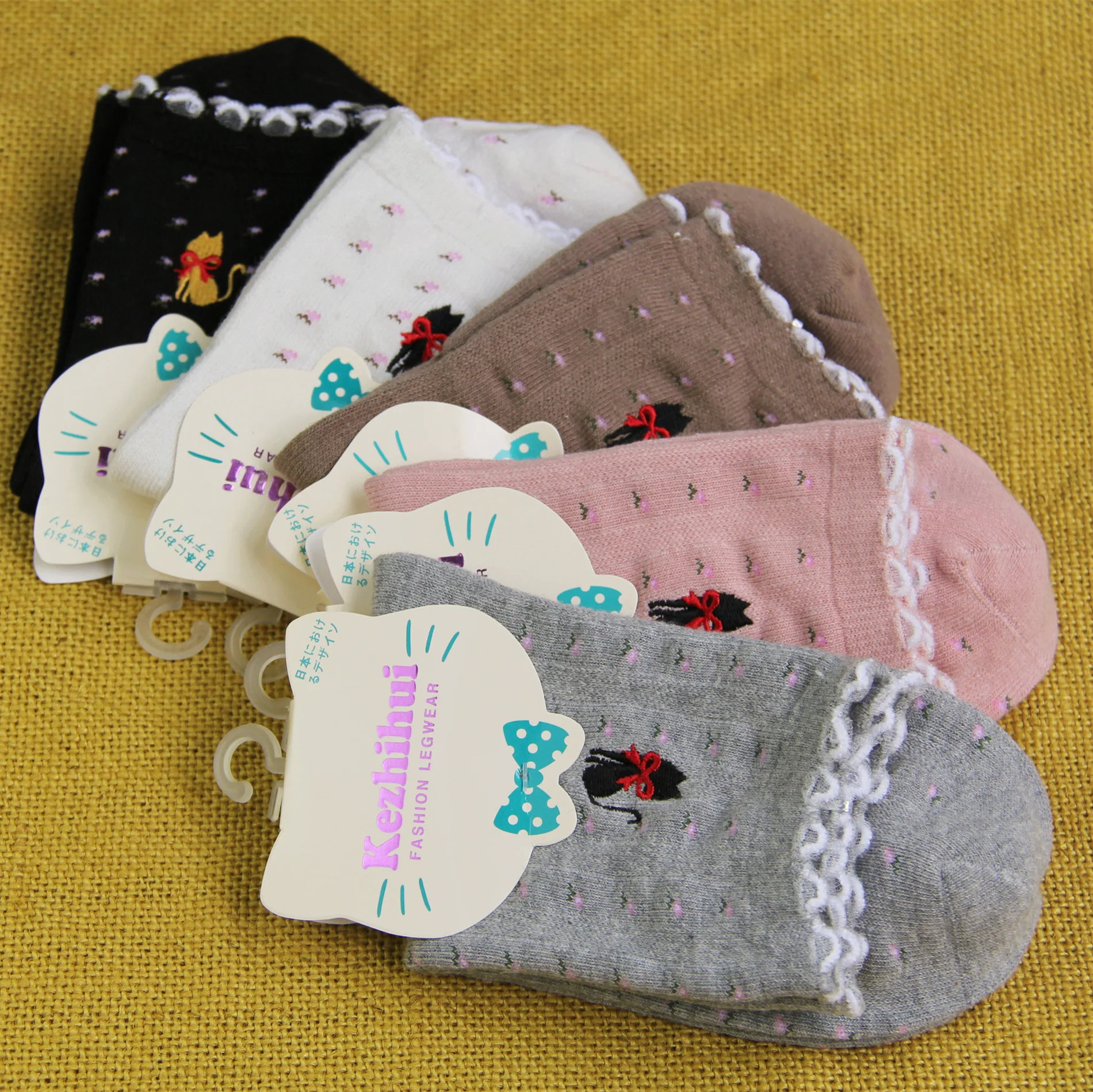 10 Пар/лот Новый зимний хлопок повседневная женщины носки кружева вышивка дамы