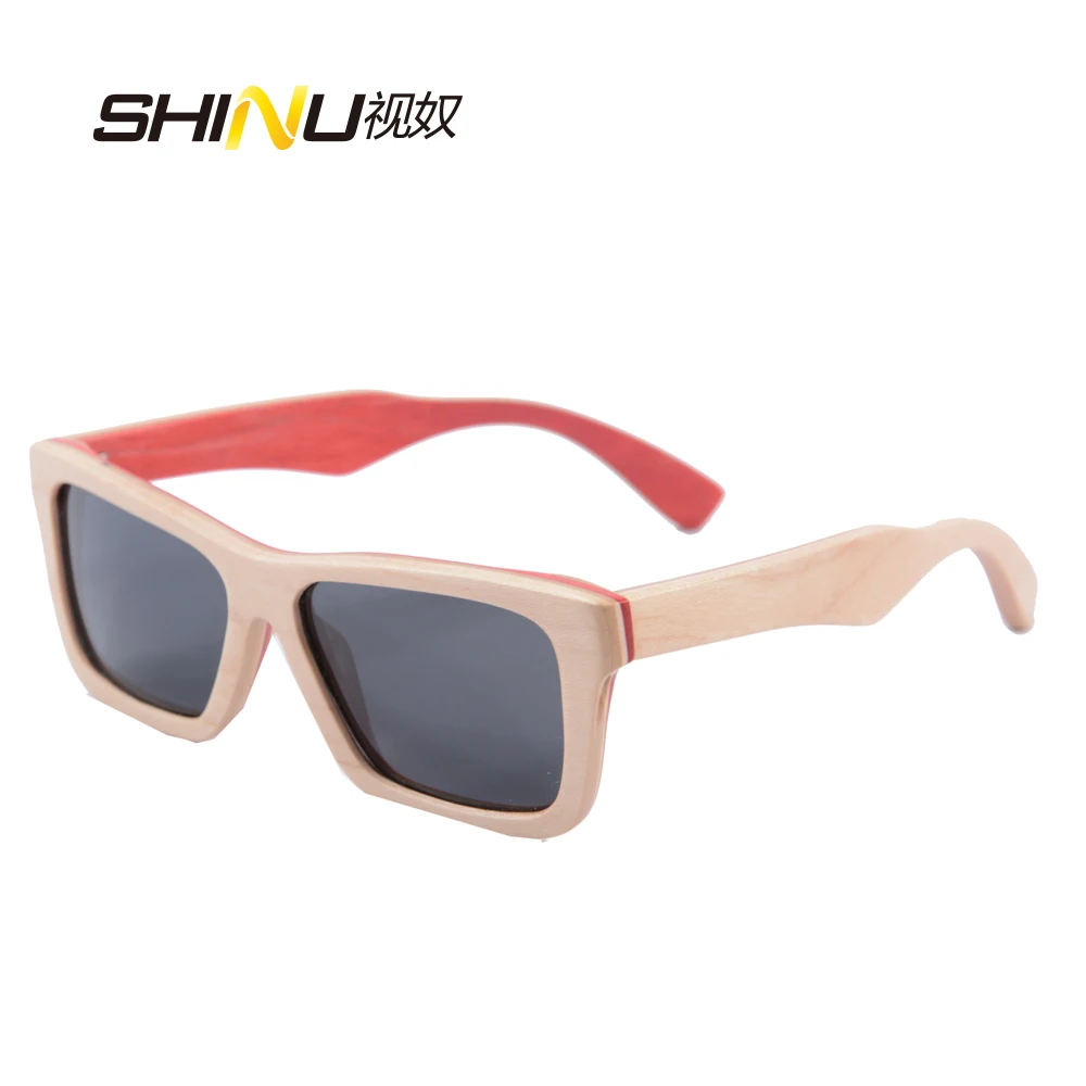 Поляризованные деревянные очки для женщин и мужчин зеркальные UV400 затеняющие