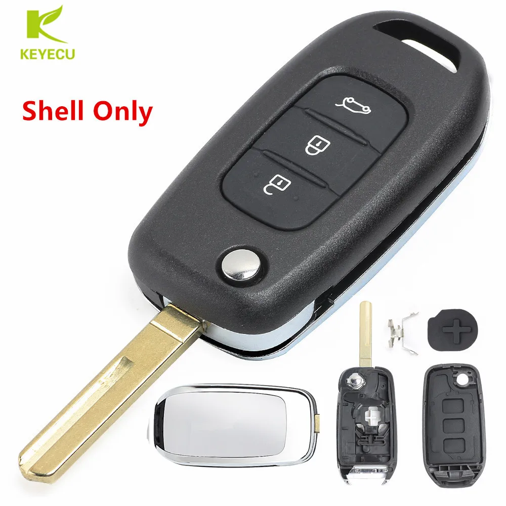 KEYECU Замена Новая откидная оболочка ключа дистанционного управления чехол Fob 3