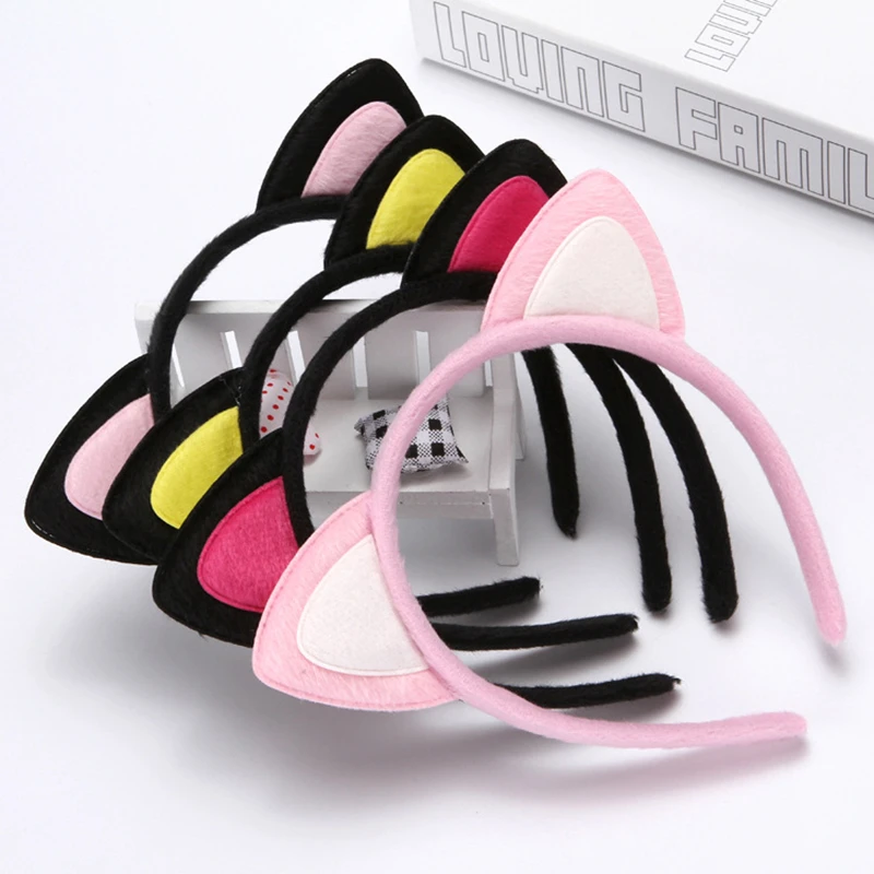 New Cat Ears Headband Hairband Festival Hair Bezel Girls Crown Tiara for Women Rhinestone Princess Accessories |