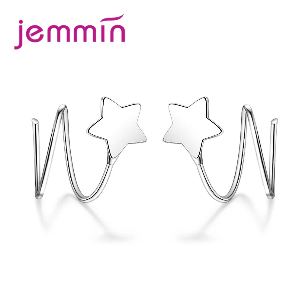 Женские и мужские серьги из серебра 925 пробы в форме звезды | Украшения аксессуары