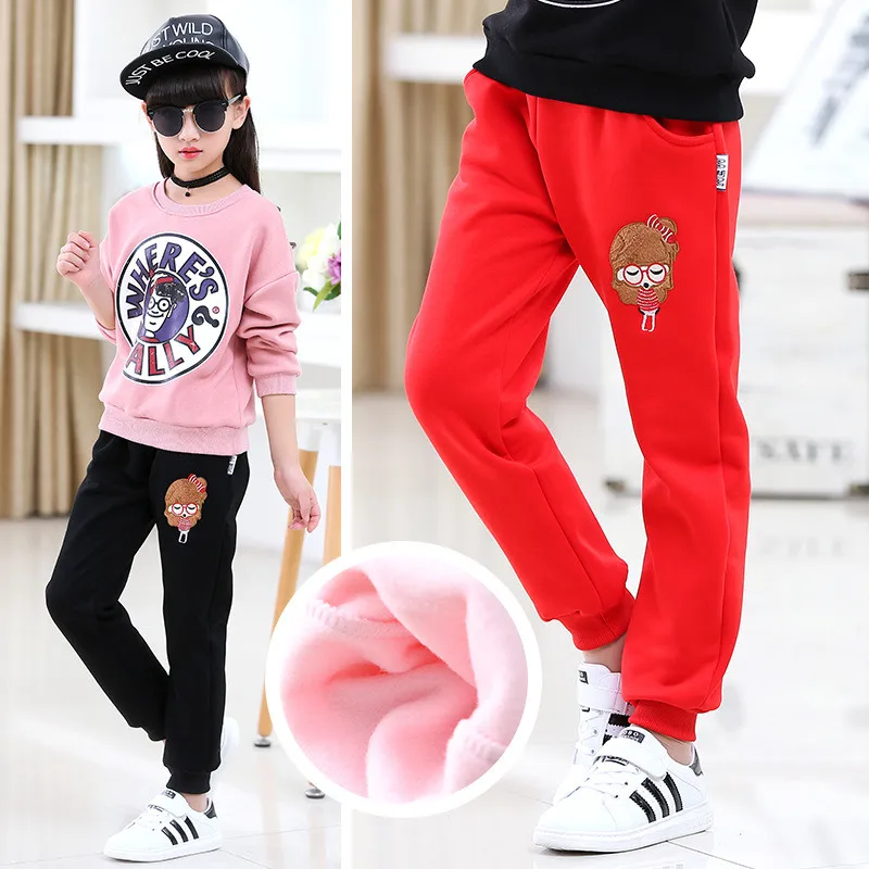 Осенне зимние джинсы для маленьких девочек Плотные детские брюки Повседневные