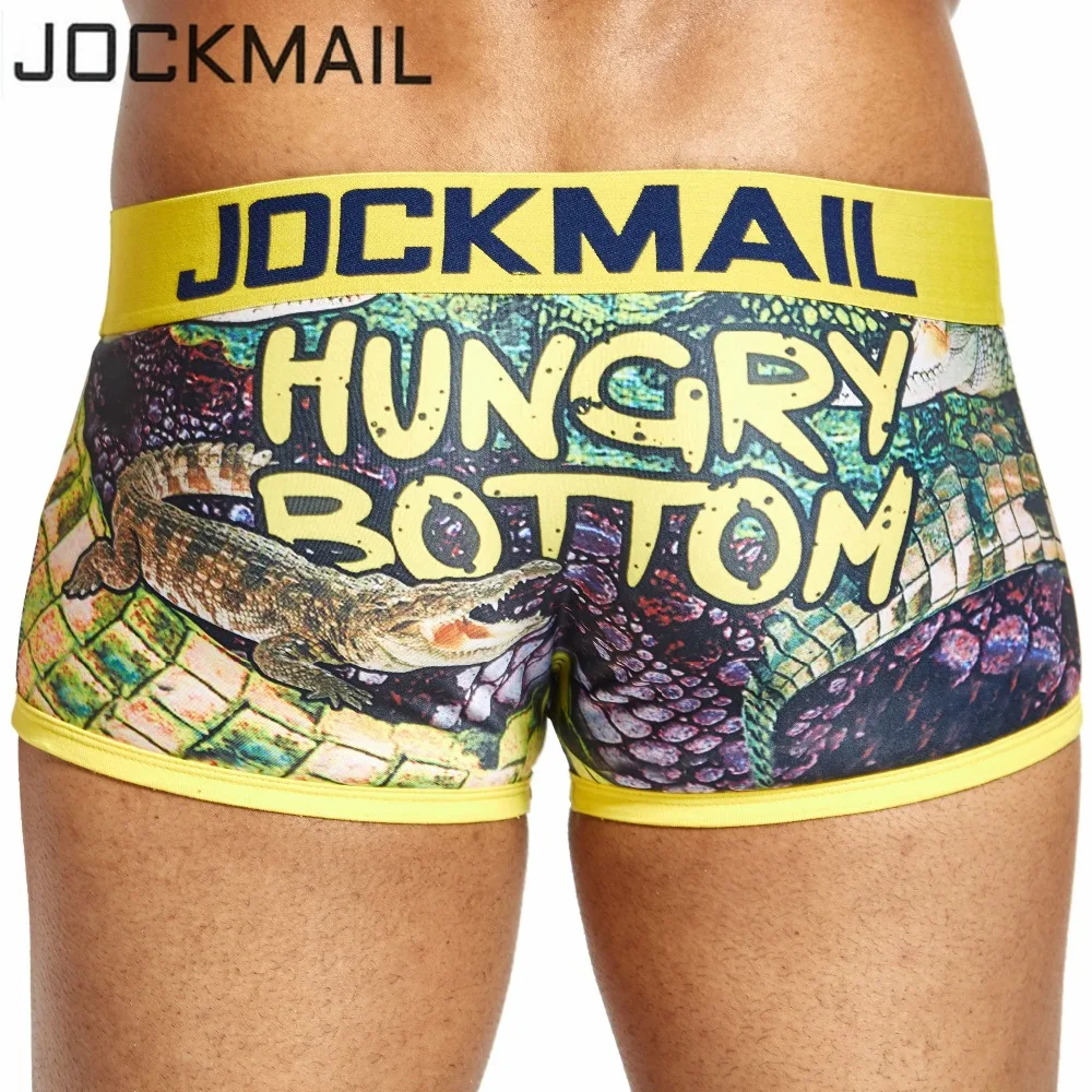 JOCKMAIL сексуальные мужские трусы боксеры игривые печатные Гей Нижнее белье кальсоны мужские трусы, Cueca боксеры мужские трусы Горячая Распродажа
