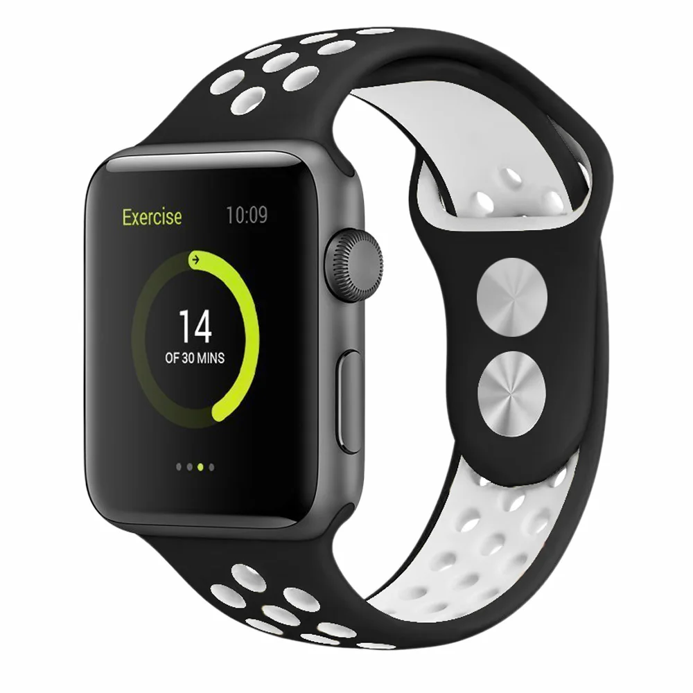 Спортивный силиконовый ремешок для Apple Watch, ремешок для часов Nike, 44 мм, 40 мм, 42 мм, 38 мм, два цвета, сменный ремешок для часов iWatch, серия 5, 4, 3, 2, 1