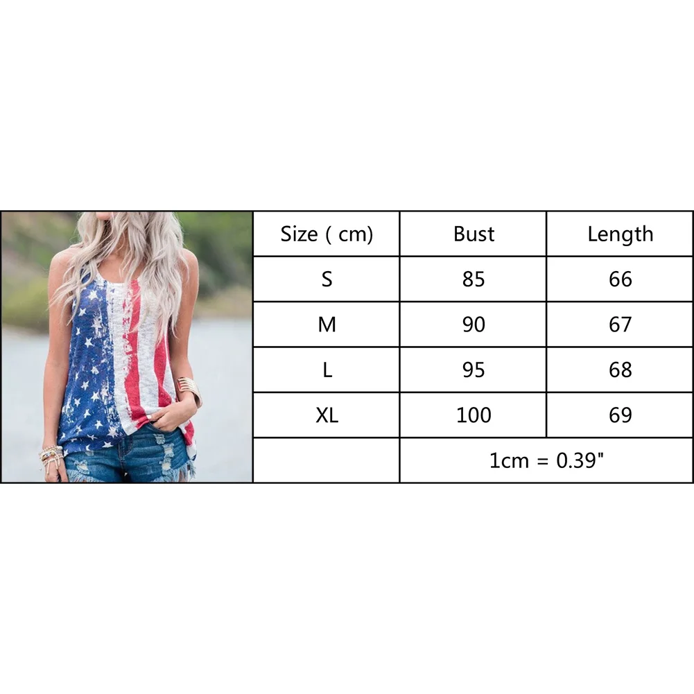 

Summer Women American Flag Printed Tank Tops Sexy Sleeveless Vest Patriotic Rave Festival Stripes Star Flag Printed Vest #30