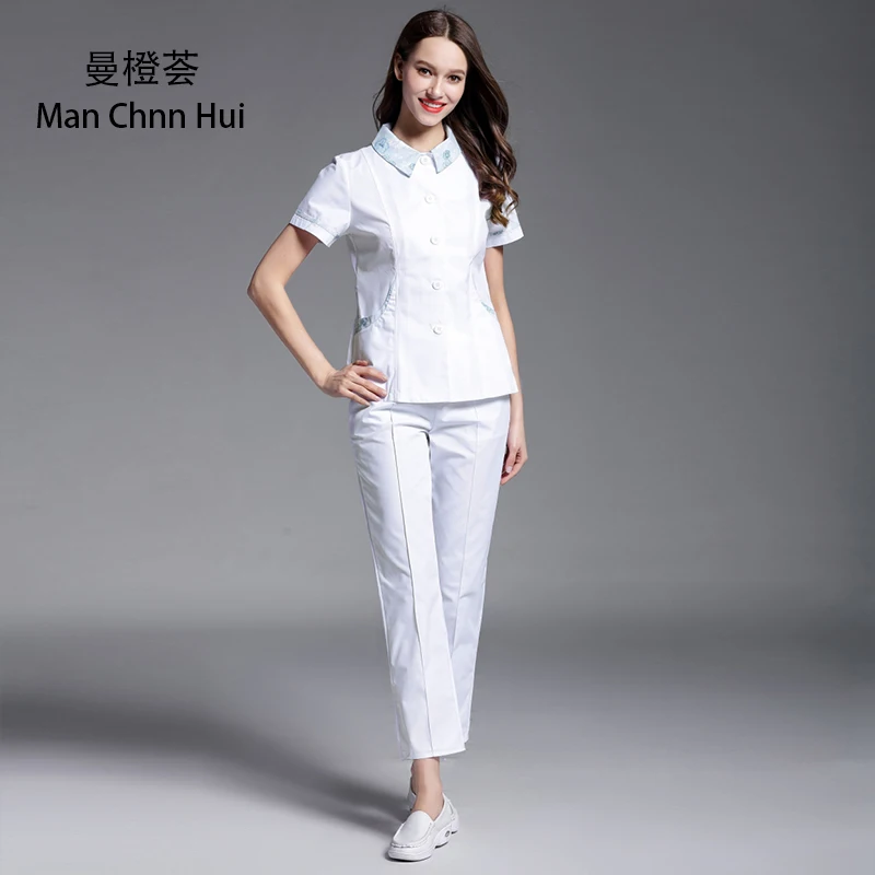 Медицинская красота скраб набор женщин slim fit стоматологическая клиника медицинская srup униформы костюмы медсестры
