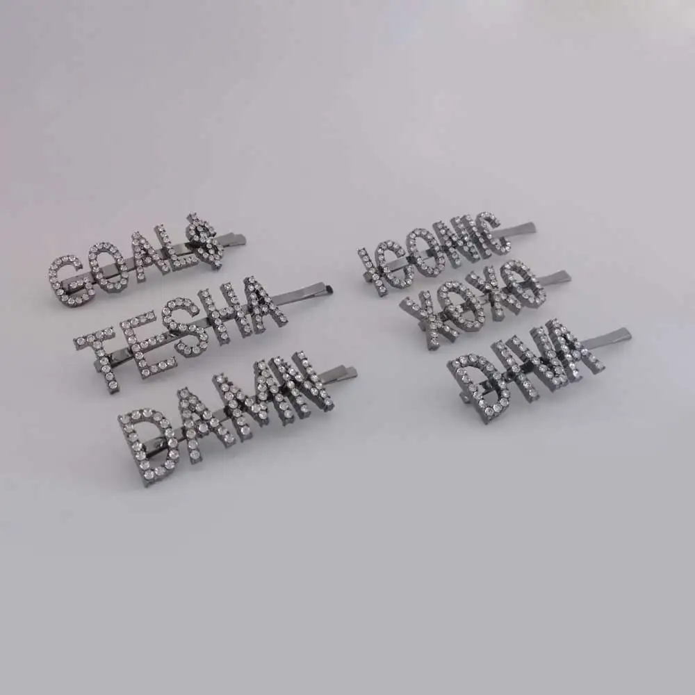 Пользовательские буквы слово Бобби шпильки заколка для волос женщин девочка