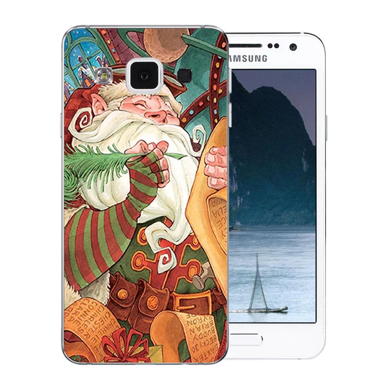 Для Samsung A3 2015 чехол мягкий силиконовый веселый X'MAS шаблон для Galaxy A300 A300F A300H A3000